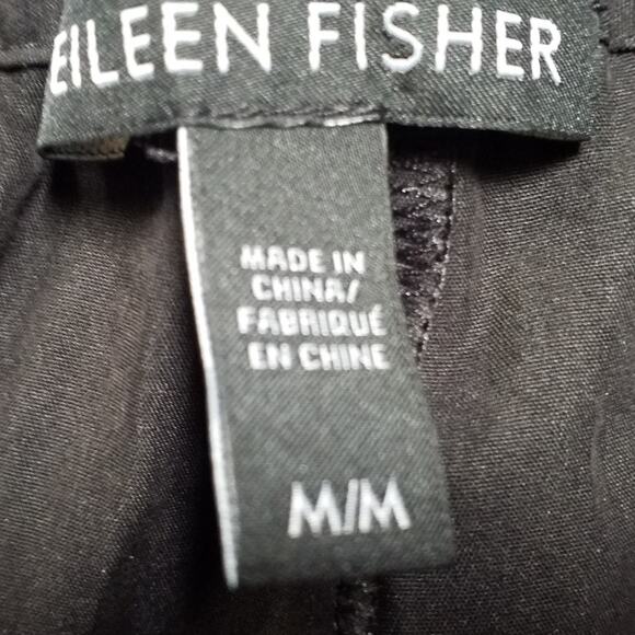 Eileen Fisher Womens Size Medium Elastic Waist Dress Pants Pockets Black Pull On - Picture 6 of 7